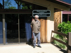 Jim in front of the clubhouse at Kenilworth Apartments in Prairie Village, Kansas