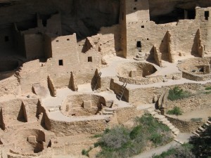 Overhead view of The Cliff Palace at Mesa Verde